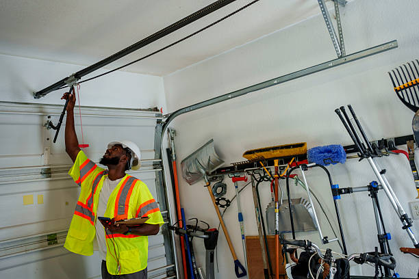 Professional Garage Door Panel Replacement technician working in Belford, NJ